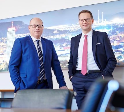 Jenoptik CFO Hans-Dieter Schumacher and CEO Dr. Stefan Traeger