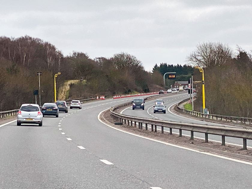 Speed enforcement camera at Orwell Bridge